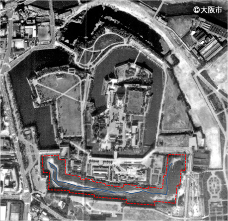 写真4．昭和45年撮影大阪城航空写真