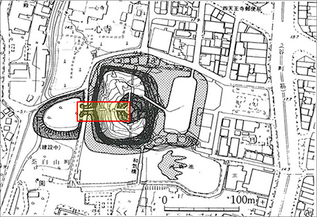 図３．「大坂冬の陣図屏風」に描かれた範囲の推定