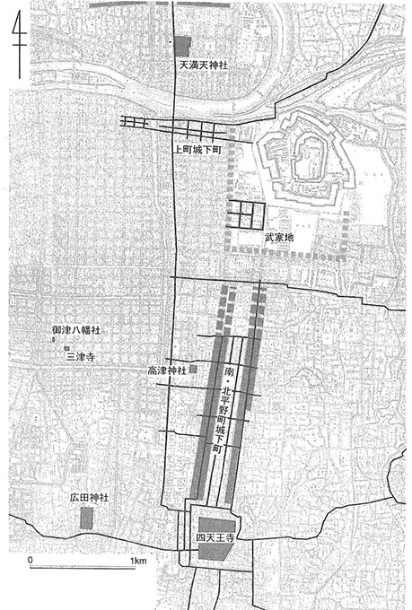 図３．松尾信裕氏復元の豊臣初期大坂城下町