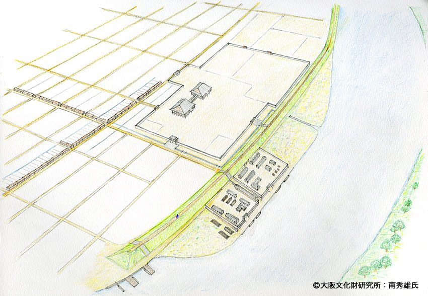 図２．天満本願寺と堤東側の屋敷推定図