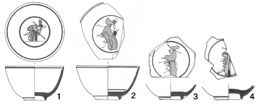 図２．大坂城出土官人図小碗実測図