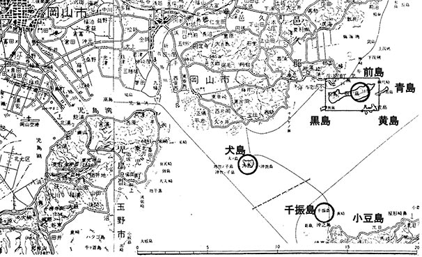 図１．岡山県瀬戸内市牛窓町前島の位置