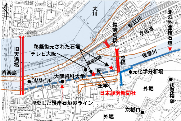 現在の地形図（下）