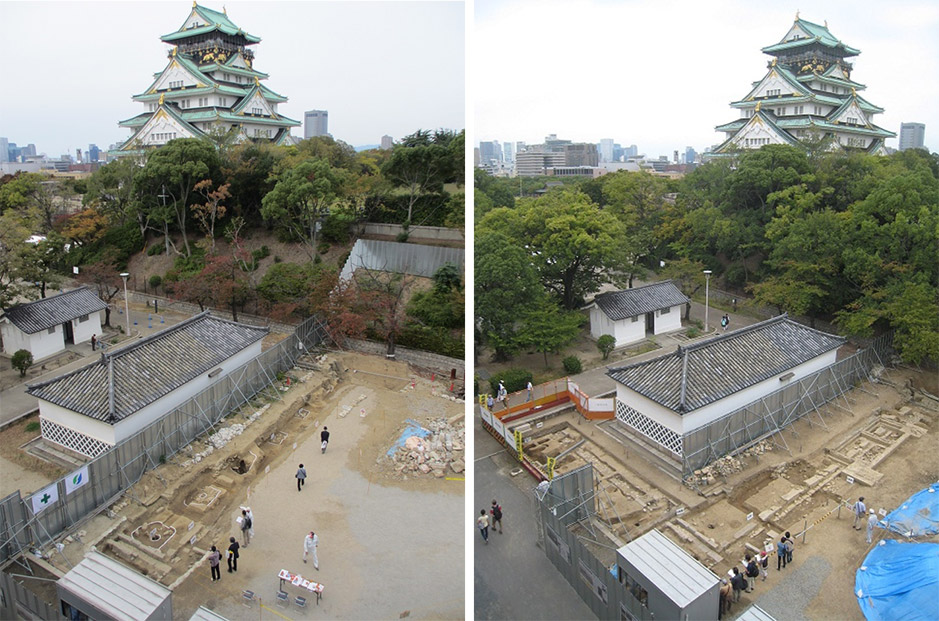 写真１．金蔵周りの石列と石組み溝